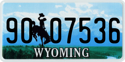 WY license plate 9007536