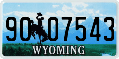WY license plate 9007543