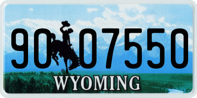 WY license plate 9007550