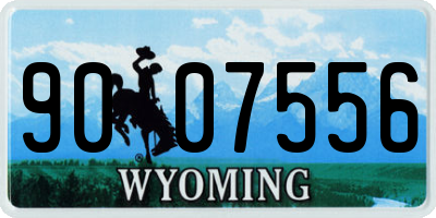 WY license plate 9007556
