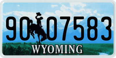 WY license plate 9007583
