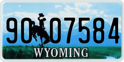 WY license plate 9007584