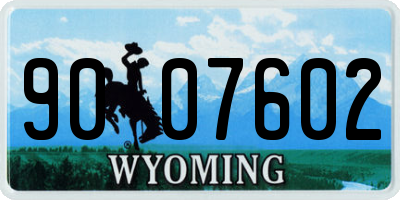 WY license plate 9007602