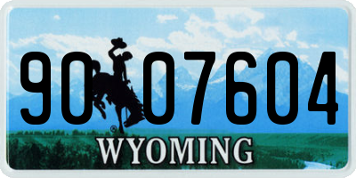 WY license plate 9007604