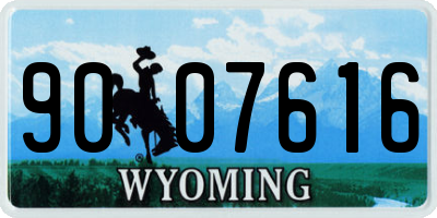 WY license plate 9007616