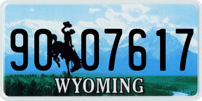 WY license plate 9007617