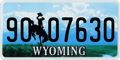 WY license plate 9007630