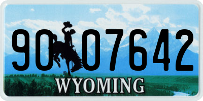 WY license plate 9007642