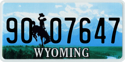 WY license plate 9007647