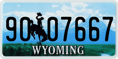 WY license plate 9007667