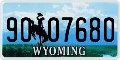 WY license plate 9007680