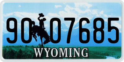 WY license plate 9007685