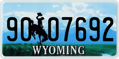 WY license plate 9007692