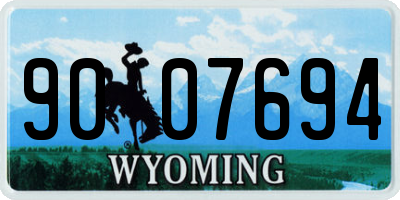 WY license plate 9007694