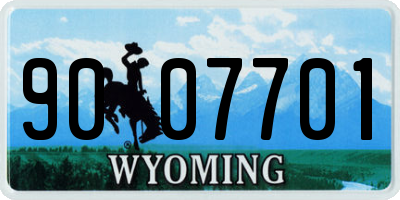WY license plate 9007701