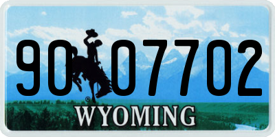 WY license plate 9007702