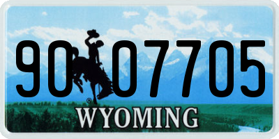 WY license plate 9007705
