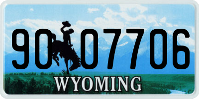 WY license plate 9007706