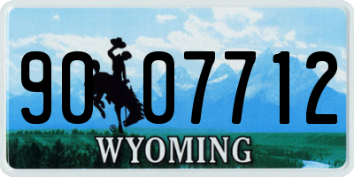 WY license plate 9007712