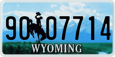 WY license plate 9007714