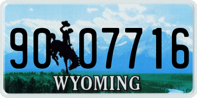 WY license plate 9007716