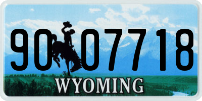 WY license plate 9007718