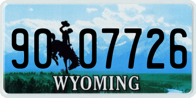 WY license plate 9007726