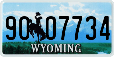 WY license plate 9007734