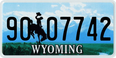 WY license plate 9007742