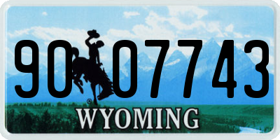 WY license plate 9007743