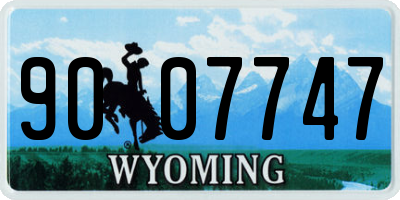 WY license plate 9007747