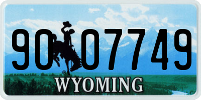 WY license plate 9007749