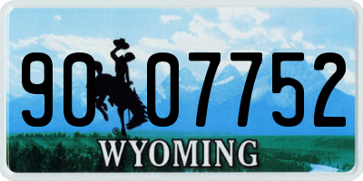 WY license plate 9007752