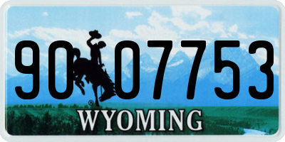 WY license plate 9007753