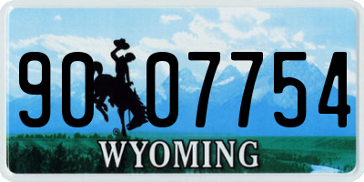 WY license plate 9007754