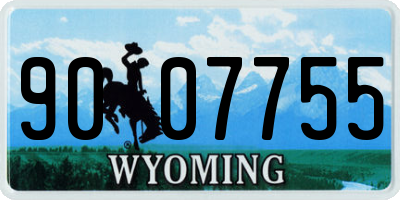 WY license plate 9007755