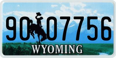WY license plate 9007756