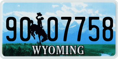 WY license plate 9007758