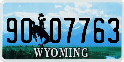 WY license plate 9007763