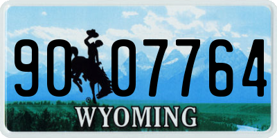 WY license plate 9007764