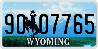 WY license plate 9007765