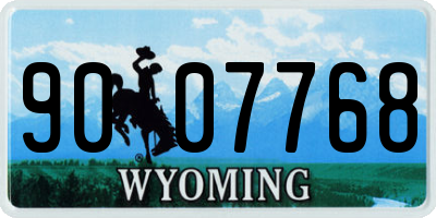 WY license plate 9007768