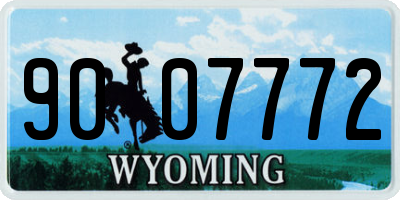 WY license plate 9007772