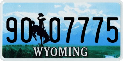 WY license plate 9007775