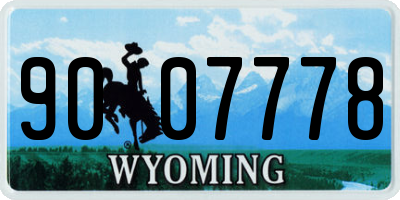 WY license plate 9007778