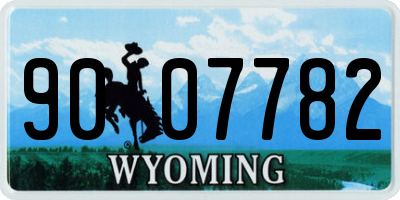 WY license plate 9007782