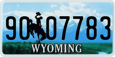 WY license plate 9007783