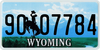 WY license plate 9007784