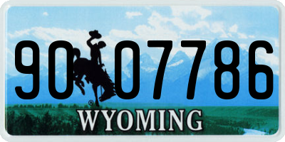 WY license plate 9007786