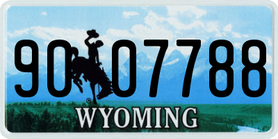 WY license plate 9007788